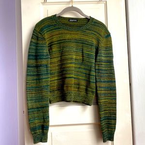 American Apparel women’s Heather green crop sweater- size medium
